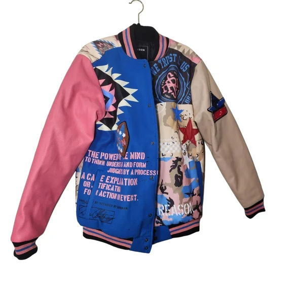 Reason Legend Varsity Jacket medium unisex. Aztec print, skull and cross bones - Picture 1 of 11